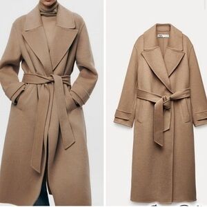 Zara wool blend Camel Belted coat